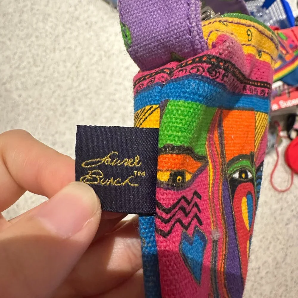 [SOLD] Vintage Laurel Burch Abstract Faces Purse - Picture 3 of 6